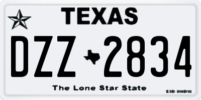 TX license plate DZZ2834