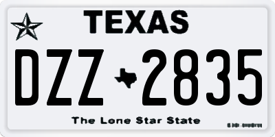 TX license plate DZZ2835