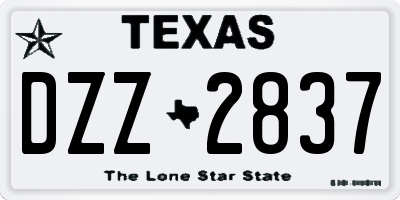 TX license plate DZZ2837