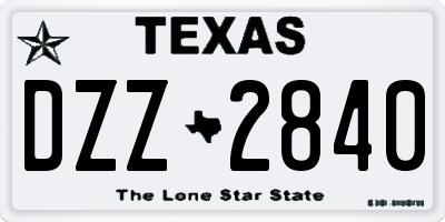 TX license plate DZZ2840