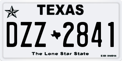 TX license plate DZZ2841