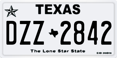 TX license plate DZZ2842