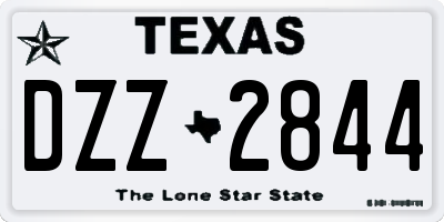 TX license plate DZZ2844
