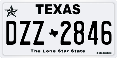 TX license plate DZZ2846