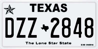 TX license plate DZZ2848