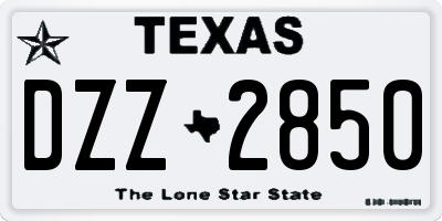 TX license plate DZZ2850