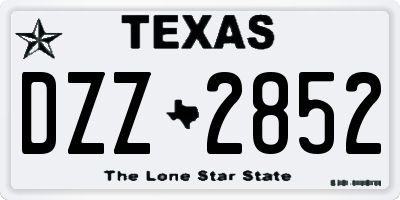 TX license plate DZZ2852