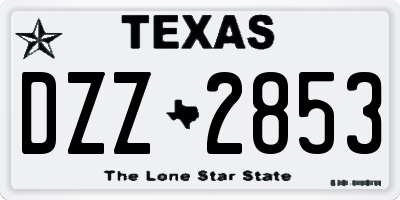 TX license plate DZZ2853