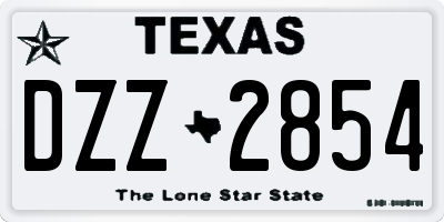 TX license plate DZZ2854