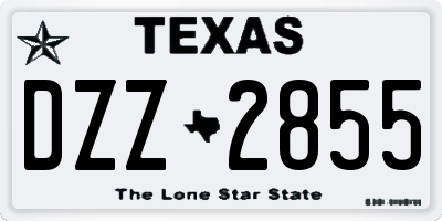 TX license plate DZZ2855