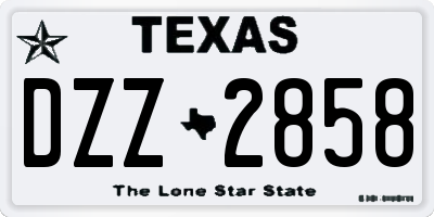 TX license plate DZZ2858