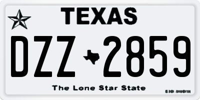 TX license plate DZZ2859