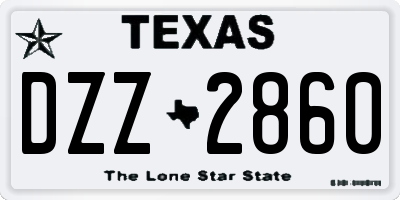 TX license plate DZZ2860