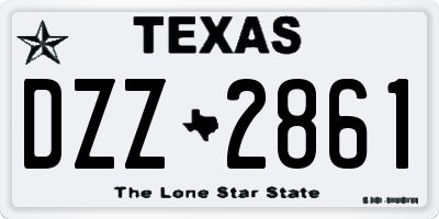 TX license plate DZZ2861