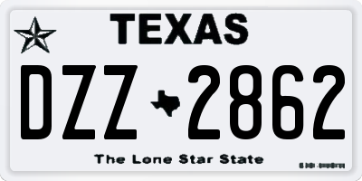 TX license plate DZZ2862