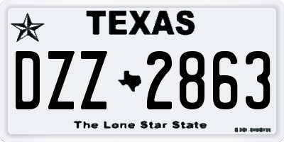 TX license plate DZZ2863