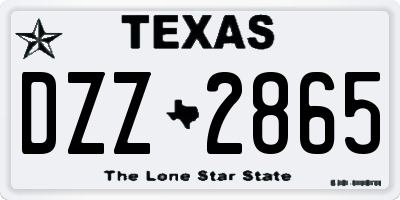 TX license plate DZZ2865