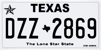 TX license plate DZZ2869