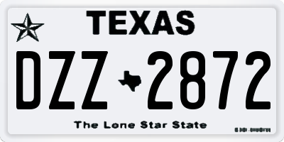 TX license plate DZZ2872
