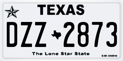 TX license plate DZZ2873