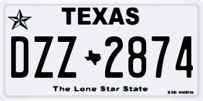 TX license plate DZZ2874