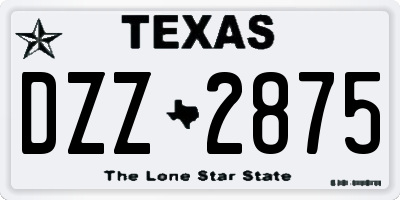 TX license plate DZZ2875