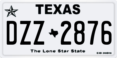 TX license plate DZZ2876