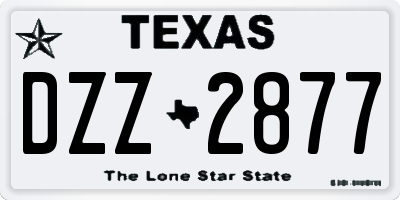 TX license plate DZZ2877