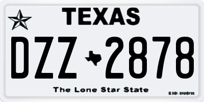 TX license plate DZZ2878