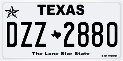 TX license plate DZZ2880