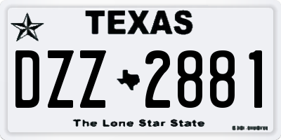 TX license plate DZZ2881