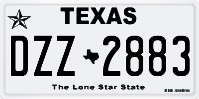 TX license plate DZZ2883