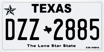 TX license plate DZZ2885