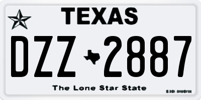 TX license plate DZZ2887