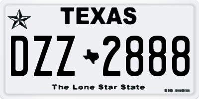 TX license plate DZZ2888