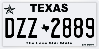 TX license plate DZZ2889