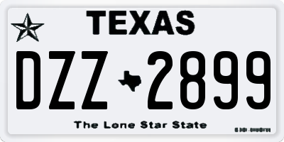 TX license plate DZZ2899