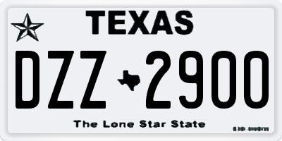 TX license plate DZZ2900