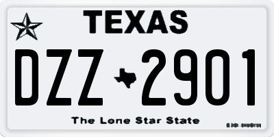 TX license plate DZZ2901