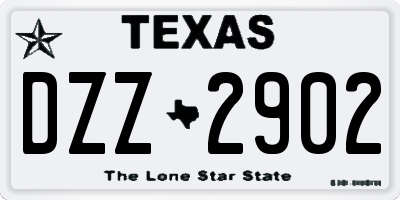 TX license plate DZZ2902