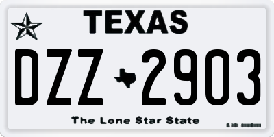 TX license plate DZZ2903