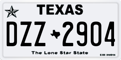 TX license plate DZZ2904