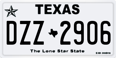 TX license plate DZZ2906