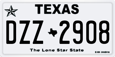 TX license plate DZZ2908