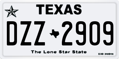 TX license plate DZZ2909