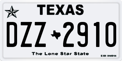 TX license plate DZZ2910