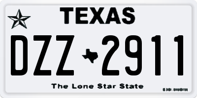 TX license plate DZZ2911