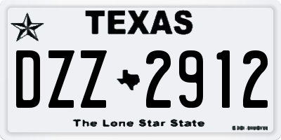 TX license plate DZZ2912