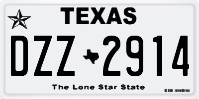 TX license plate DZZ2914