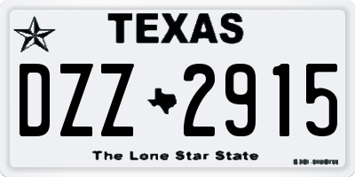 TX license plate DZZ2915